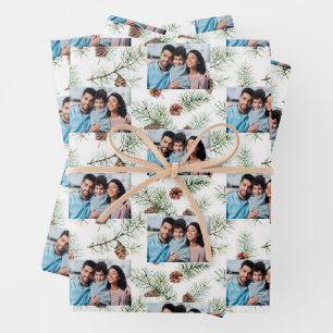 Weihnachtsfamilie Foto-Kiefer Geschenkpapier Set