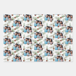 Weihnachtsfamilie Foto-Kiefer Geschenkpapier Set