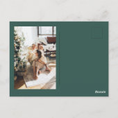 Weihnachtsfamilie Foto | Merry + Bright Green Postkarte (Rückseite)