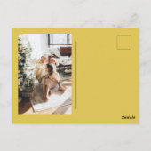 Weihnachtsfamilie Foto | Merry + Hellgelb Postkarte (Rückseite)