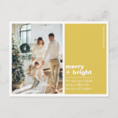 Weihnachtsfamilie Foto | Merry + Hellgelb Postkarte (Vorderseite)