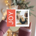 Weihnachtsfamilie Foto | Orange Joy Holiday Postkarte<br><div class="desc">Weihnachtsfamilie Foto | Orange Joy Holiday</div>