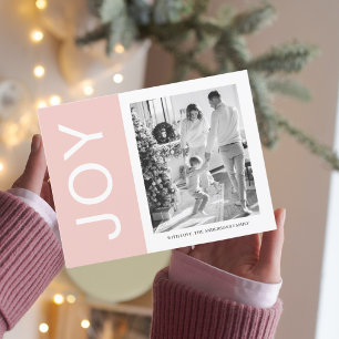 Weihnachtsfamilie Foto   Pink Joliday Postcard Postkarte