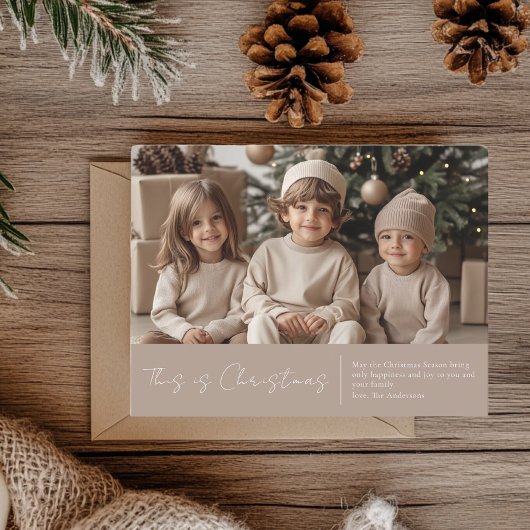 Weihnachtsfamilie Foto | Red Joy Postcard Postkarte