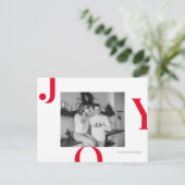 Weihnachtsfamilie Foto | Red Joy Postkarte (Stehend Vorderseite)