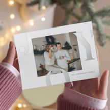 Weihnachtsfamilie Foto | Silver Joy Postcard