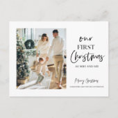 Weihnachtsfamilie Foto | Unser erstes Weihnachten Postkarte (Vorderseite)