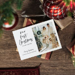 Weihnachtsfamilie Foto | Unser erstes Weihnachtspo Postkarte<br><div class="desc">Weihnachtsfamilie Foto | Unser erstes Weihnachten</div>