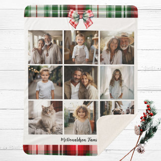 Weihnachtsfamilie Foto Vintag Classic Rustikal Sherpadecke