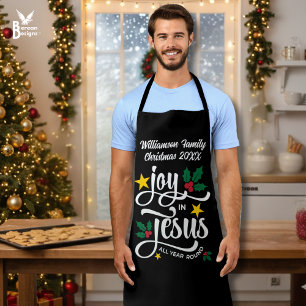 Weihnachtsfamilie FREUDE IN JESUS Benutzerdefinier Schürze