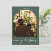 Weihnachtsfamilie Frohe Weihnachtskarte Feiertagskarte (Stehend Vorderseite)