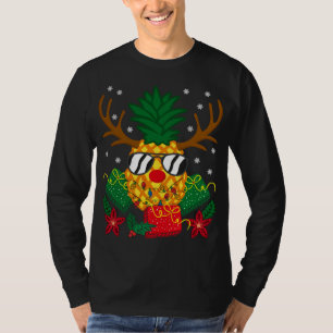 Weihnachtsfamilie Geschenk Rentiere Hirsch Ananas T-Shirt
