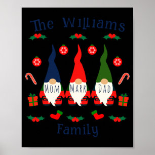 Weihnachtsfamilie Gnome Cute und lustige T-Shirts Poster