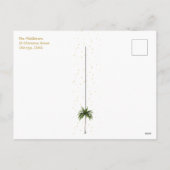 Weihnachtsfamilie Gold Black Tropical Urlaub Feiertagspostkarte (Rückseite)