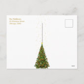 Weihnachtsfamilie Gold Red Tree Urlaub Feiertagspostkarte (Rückseite)