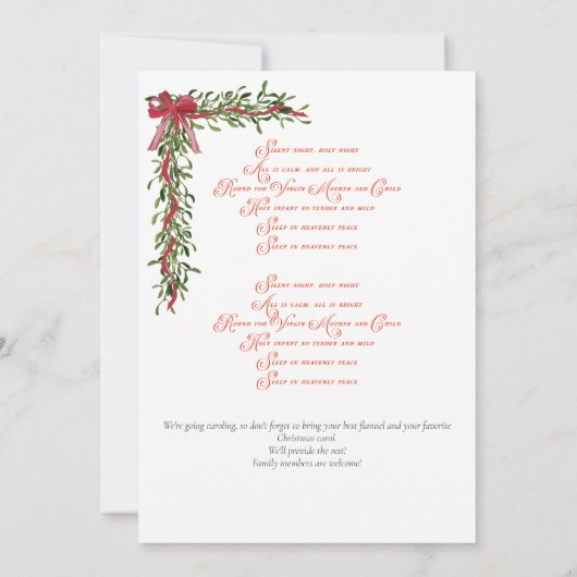 Weihnachtsfamilie Karaoke Kirche Einladung (Rückseite)