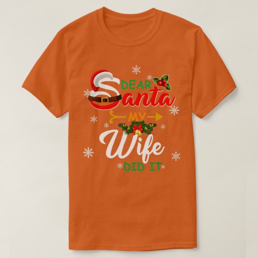 Weihnachtsfamilie Lieber Weihnachten Meine Ehefrau T-Shirt (Design vorne)