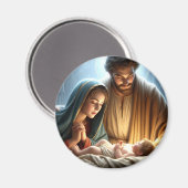 Weihnachtsfamilie Magnet (Vorderseite/Rückseite)
