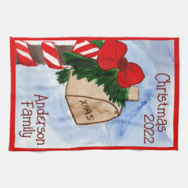 Weihnachtsfamilie Mailbox Candy Cane Greenery Geschirrtuch