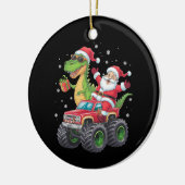 Weihnachtsfamilie Matching Santa Truck Dinosaur Keramik Ornament (Links)