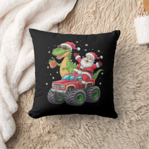 Weihnachtsfamilie Matching Santa Truck Dinosaur Kissen