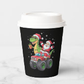 Weihnachtsfamilie Matching Santa Truck Dinosaur Pappbecher (Vorderseite)