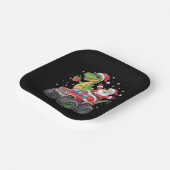 Weihnachtsfamilie Matching Santa Truck Dinosaur Pappteller (Gewinkelt)