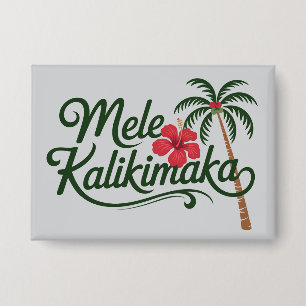 Weihnachtsfamilie Mele Kalikimaka Hawaii Strand  Button
