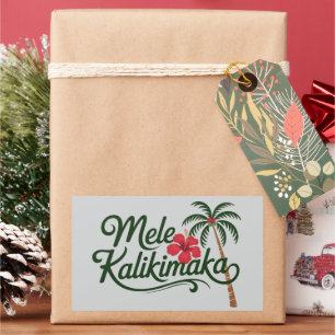 Weihnachtsfamilie Mele Kalikimaka Hawaii Strand  Rechteckiger Aufkleber