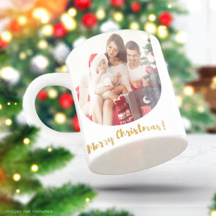 Weihnachtsfamilie Moderner Winterurlaub 2 Fotos Kaffeetasse