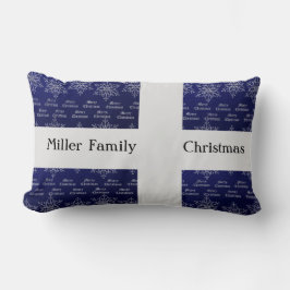 Weihnachtsfamilie Name Blaue Schneeflocke Lendenkissen