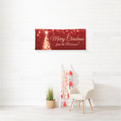 Weihnachtsfamilie Name Gold Red Christmas Lights Banner (Insitu)
