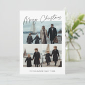 Weihnachtsfamilie Nautic Beach Maritime Foto Feiertagskarte (Stehend Vorderseite)