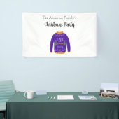 Weihnachtsfamilie Party hässlich Pullover blau wei Banner (Messeveranstaltung)