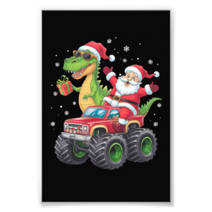 Weihnachtsfamilie passend zum Santa-Truck-Dinosaur Fotodruck