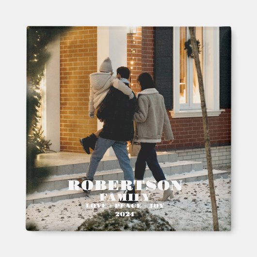 Weihnachtsfamilie personalisierte Gewohnheit stilv Magnet (Vorne)