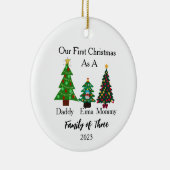 Weihnachtsfamilie, Personalisierte Weihnachtszeit Keramik Ornament (Rechts)