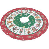 Weihnachtsfamilie Polyester Weihnachtsbaumdecke (Schrägansicht)