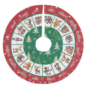 Weihnachtsfamilie Polyester Weihnachtsbaumdecke