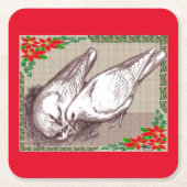 Weihnachtsfamilie Rechteckiger Pappuntersetzer (Vorderseite)