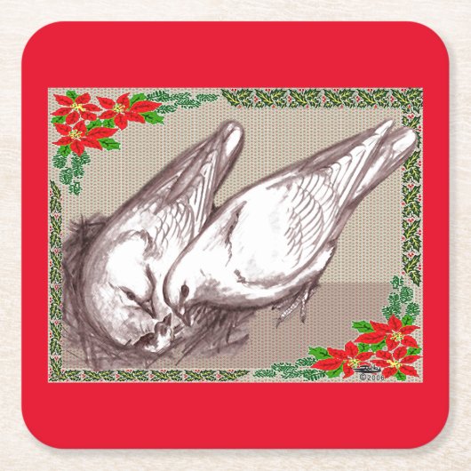 Weihnachtsfamilie Rechteckiger Pappuntersetzer (Vorderseite)