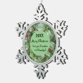 Weihnachtsfamilie Schneeflocken Zinn-Ornament (Rechts)