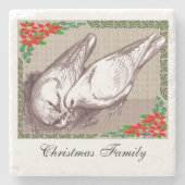 Weihnachtsfamilie Steinuntersetzer (Vorderseite)