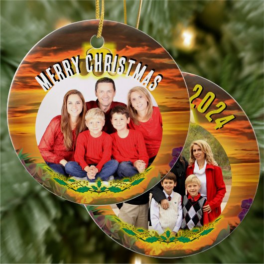 Weihnachtsfamilie Sunset 2584 Keramik Ornament