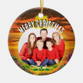 Weihnachtsfamilie Sunset 2584 Keramik Ornament (Vorne)