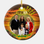 Weihnachtsfamilie Sunset 2584 Keramik Ornament (Hinten)