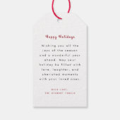 Weihnachtsfamilie Wasserfarbskript Geschenkanhänger (Rückseite)