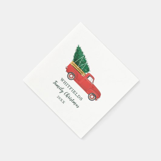Weihnachtsfamilie Wiedersehen Custom Holiday Paper Serviette (Ecke)