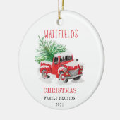 Weihnachtsfamilie Wiedersehen Custom Keramik Ornament (Links)