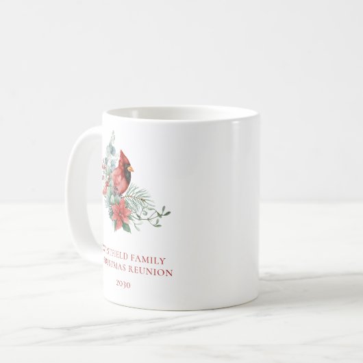 Weihnachtsfamilie Wiedersehen Red Kardinal Kaffeetasse (Vorderseite Links)